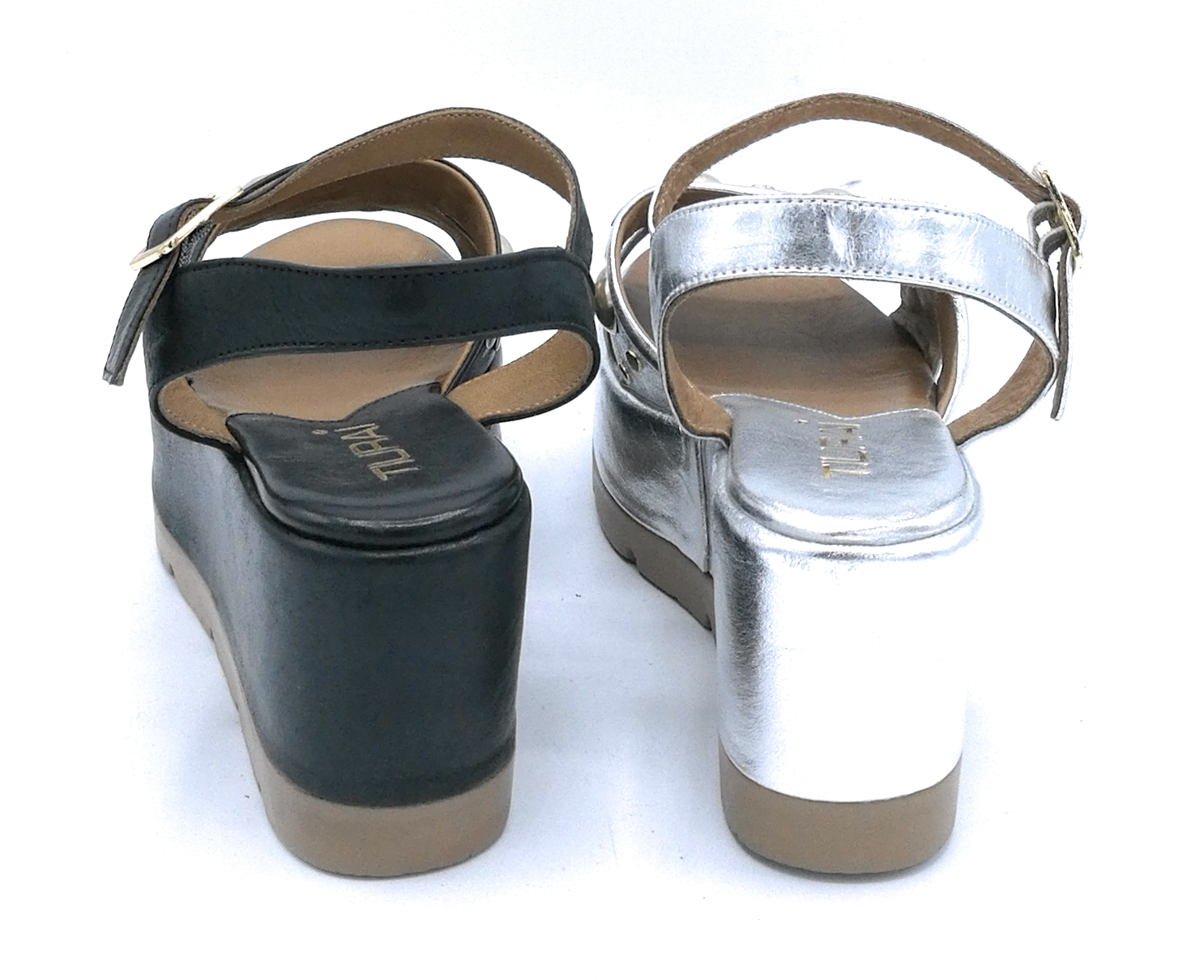 sandali zeppa argento