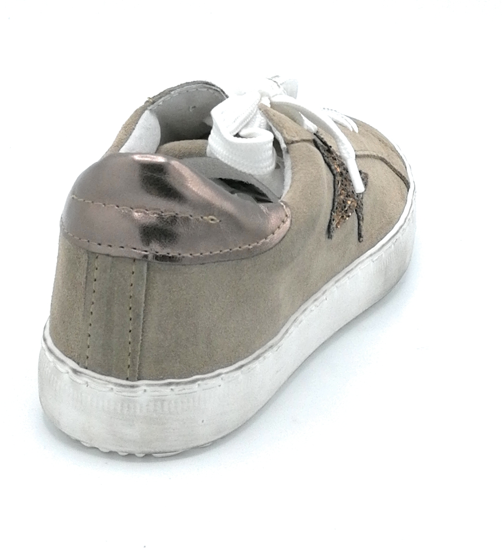 Sneakers ovye sneakers bianca in pelle stella glitter paris ricci lacci  grigio - Stileo.it