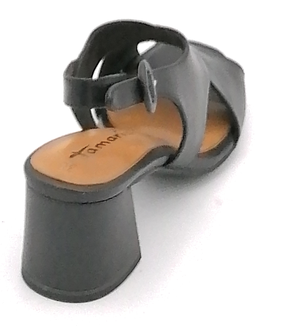 Tamaris 28357 sandalo pelle nero cinturno tacco largo 5 cm U